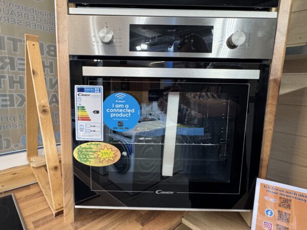 Candy Einbaubackofen autark Edelstahl/schwarz WiFi 70L Garraum Energie A+
