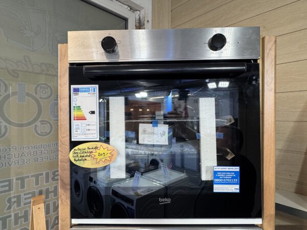 Beko Einbaubackofen autark Edelstahl/schwarz 74L Garraum Energie A