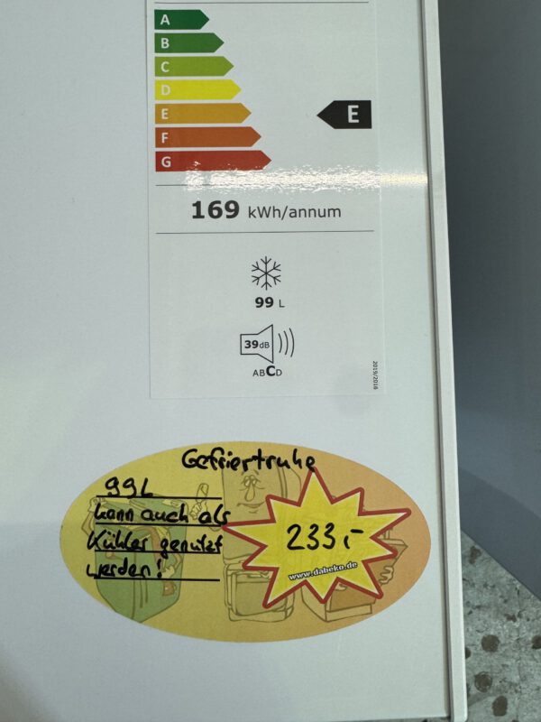 PKM mini Gefriertruhe 99L Nutzinhalt auch als Kühler einsetzbar Energie E – Bild 3
