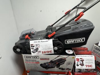 Kraftixx Akku Rasenmäher 36 Volt 37cm Schnittbreite mit Korb & 2 Akkus+Ladegeräte