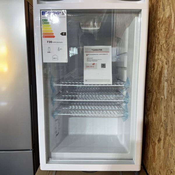 Glastür Kühlschrank für Getränke weiß 105L LED 85,5cm EEK: F Neu
