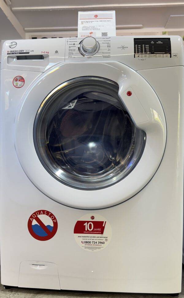Hoover Waschtrockner 7KG Waschen 5KG Trocknen 1400U/min Energie: E NEU! – Bild 3