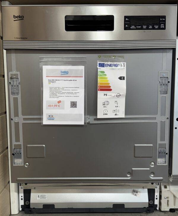 Beko teilintegrierter Edelstahl Geschirrspüler 60cm CornerWash EEK: C NEU