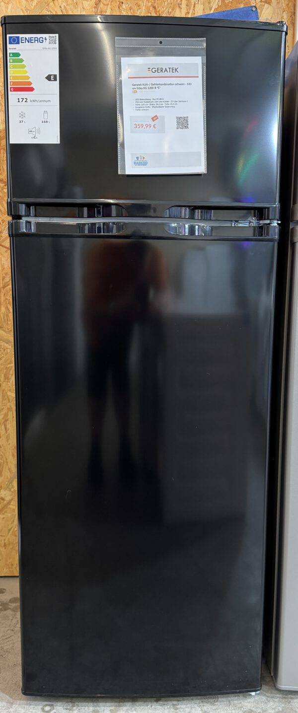 Geratek Kühl-Gefrierkombination 143cm schwarz 206L EEK: E