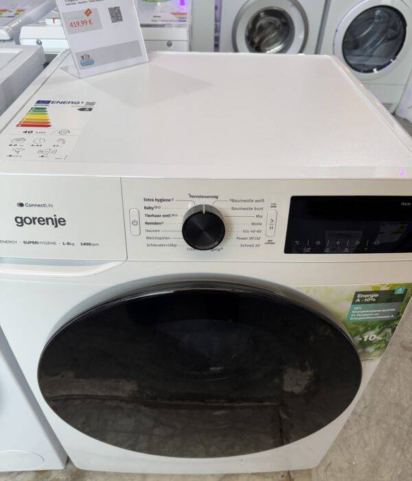 Gorenje Waschmaschine 8KG 1400U/min Tierhaarentfernung smarte WiFi Steuerung AquaStop EEK: A – Bild 2