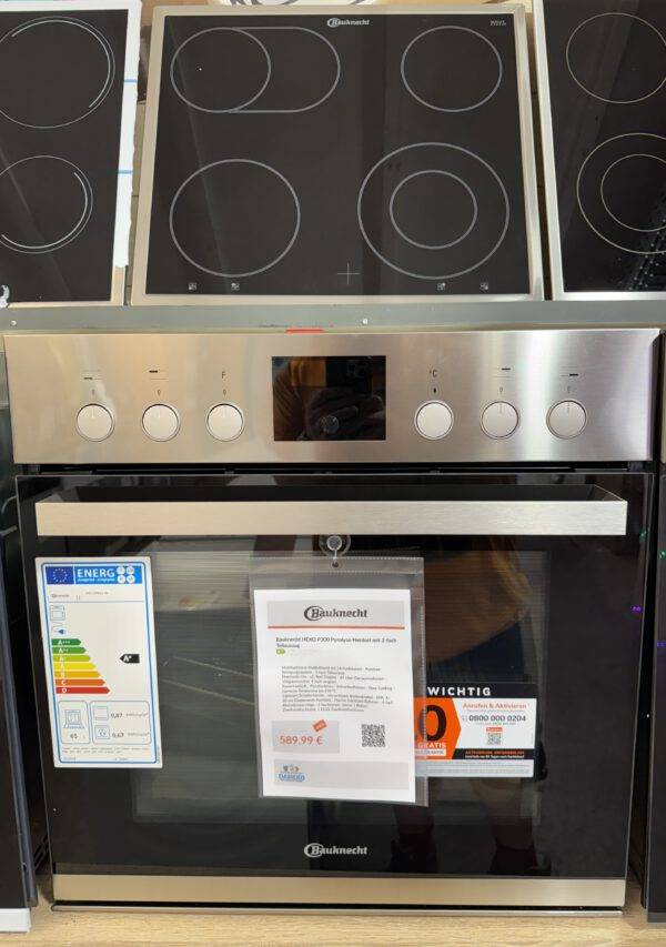 Bauknecht HerdSet Pyrolyse 65L Teleskopauszug erweiterbare Kochzonen Edelstahl Energie A+