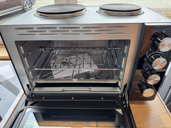 Gorenje Mini Backofen mit 2 Kochplatten Drehspieß Heißluft 30L 1600W – Bild 2
