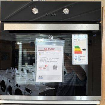Sharp autarker Einbau Backofen 72L Garraum, Pyrolyse, versenkbare Knebel 4-fach verglast