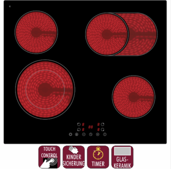 PKM Einbau Kochfeld (Ceran) mit Zweikreis und Bräterzone rahmenlos