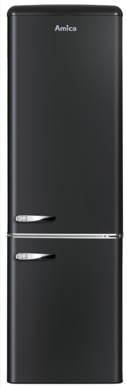 Amica Retro Kühl- / Gefrierkombination schwarz 181cm 244L EEK: C