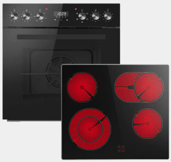 PKM Einbau Herd-Set mit Ceranfeld schwarz EEK: A