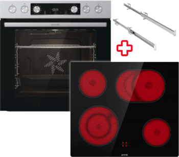 Gorenje Edelstahl Herd-Set mit 77L Garraum + alle Heizarten + AirFry + Etagenauszug EEK: A