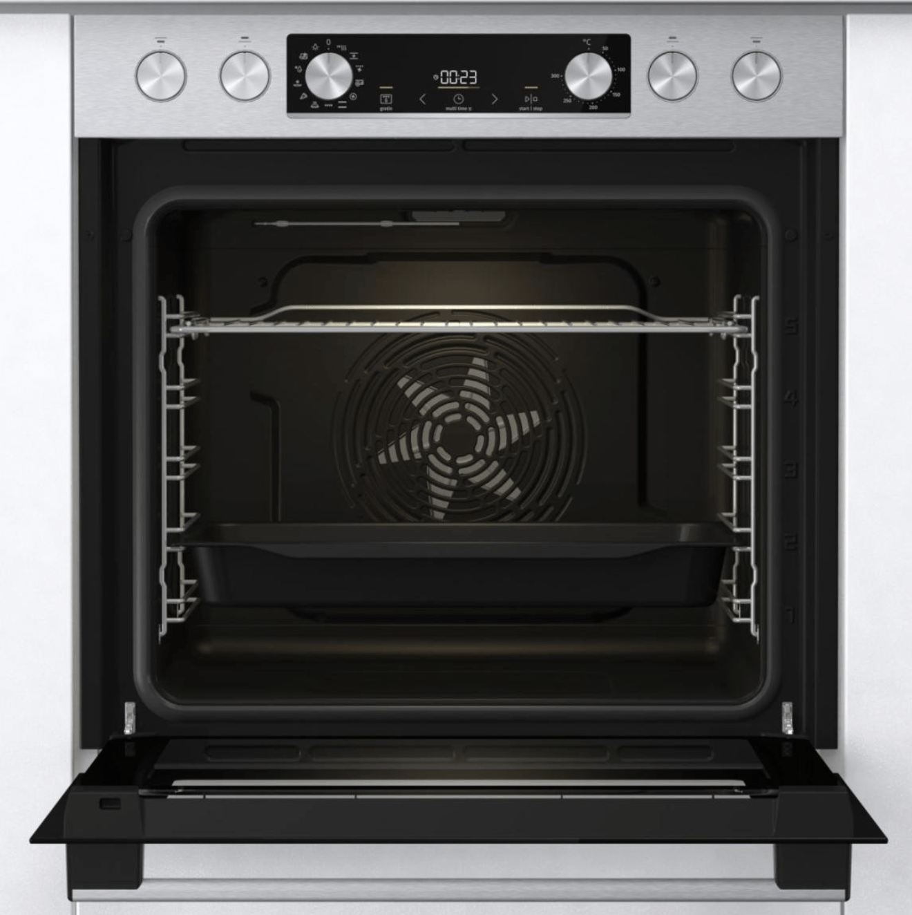 Gorenje Edelstahl Herdset 77L Garraum HiLight Kochfeld flächenbündiger Einbau EEK: A – Bild 2