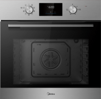 autarker Einbaubackofen (auch Hocheinbau) Edelstahl mit Display und Timer, 70L Garraum Umluft versenkbare Knebel EEK: A