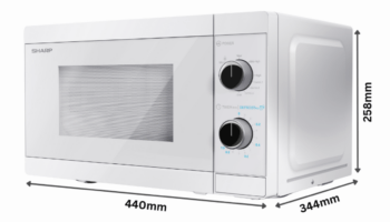 Sharp Mikrowelle 20L mit 800 Watt Leistung, 1000 Watt Grill, weiß